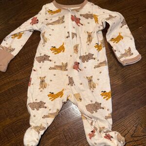 Newborn Puppy Footie Sleeper | Dog Print Pajamas